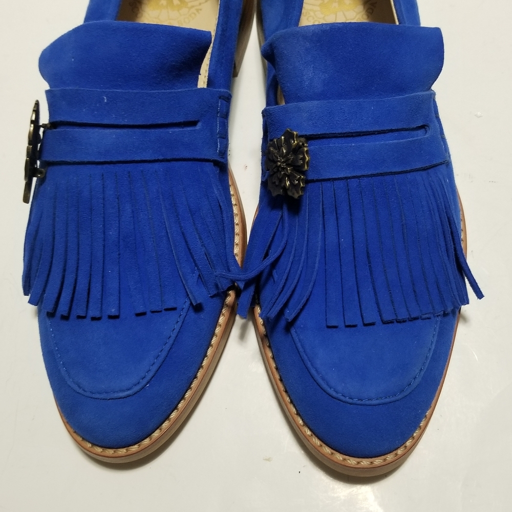 🆕️ Scotch & Soda LOEL Fringe Blue Suede Loafers Flats Leafs Shoes EU 37 - Picture 4 of 13